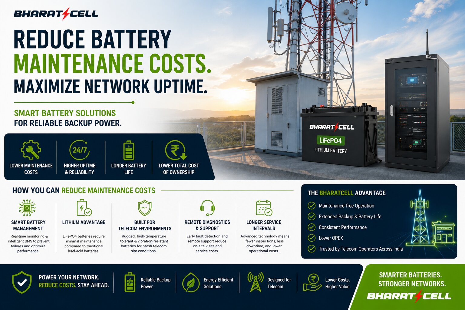 How Can Telecom Operators in India Reduce Battery Maintenance Costs for Their Backup Power Systems?
